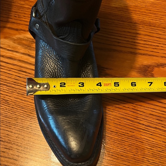 Black Leather Biker Boots - Picture 8 of 9